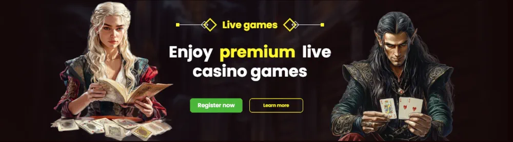 Premium Live Casino Spiele Banner